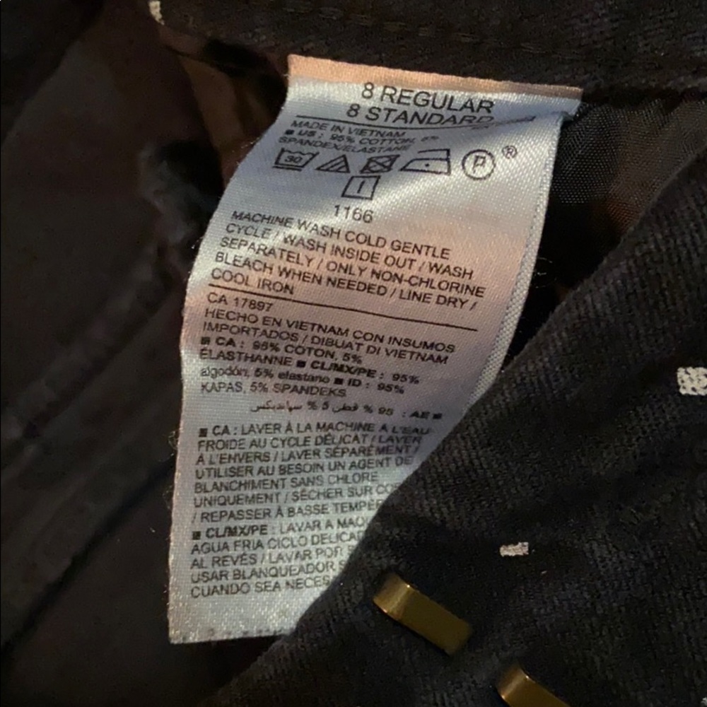 Old Navy Black White Diamond Pattern Pixie Size 8 - image 5